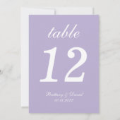 5 "x7" Lavendel Paarse bruiloft Grote Tafel Nummer (Achterkant)
