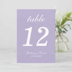 5"x7" Lavendel Paarse Trouw Grote Tafel Nummer