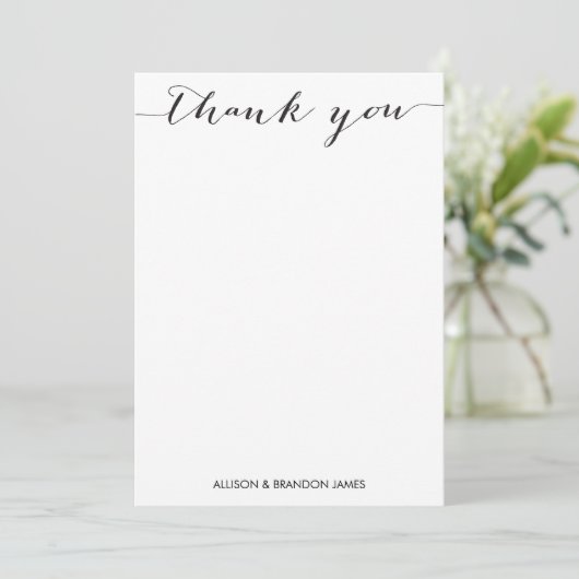 5 x7 Script Font Dank u wel Bedankkaart (Staand voorkant)