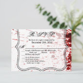 5 x 3,5 R.S.V.P. Kaart Bloedplaatje Vampier Gothic (Staand voorkant)