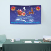 5' x 3' kerstvinyl Banner Santa sleigh ride (Beurs)