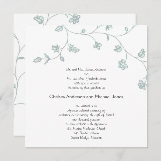 5 X 5 Faire-part de mariage (Devant / Derrière)