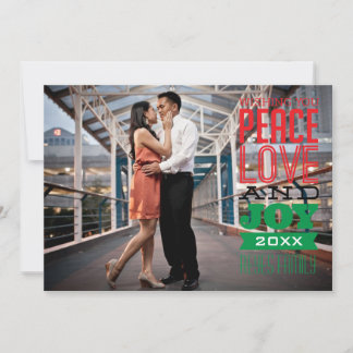 5 x 7 1 Fotokaart voor vrede, liefde en vreugde Feestdagenkaart