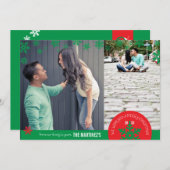 5 x 7 2 Photo Snowflake-fotokaart Feestdagenkaart (Voorkant / Achterkant)