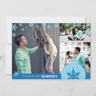 5 x 7 3 Photo Snowflake-fotokaart Feestdagenkaart