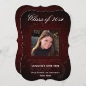 5 x 7 Aankondiging Afstuderen Burgundy Elegance (Voorkant / Achterkant)