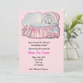 5 x 7 aankondiging FOTO Pink & Blue Basanet Birth (Staand voorkant)