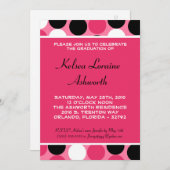 5 x 7 Aankondiging van het Afstuderen van de Roze (Voorkant / Achterkant)