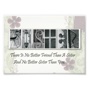 5 x 7 Alfabet Letter Photography Sister (ventilato Foto Afdruk
