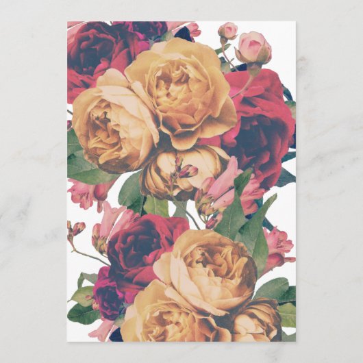 5 x 7 Anciens Rose Floral Mariage Numéros de table (Dos)