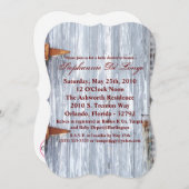 5 x 7 Baby shower Uitnodiging Wit was Wood Barn do (Voorkant / Achterkant)