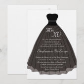 5 x 7 Black Dress Quinceanera Birthday Uitnodiging (Voorkant / Achterkant)