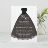 5 x 7 Black Dress Quinceanera Birthday Uitnodiging (Staand voorkant)