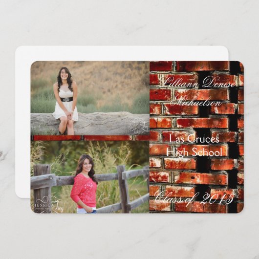 5 x 7 Brick Wall Grunge Building Hogere aankondigi Aankondiging (Voorkant / Achterkant)