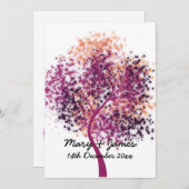 5 x 7 bruiloft "Save the Date" Paarse boom Modern Kaart (Voorkant / Achterkant)