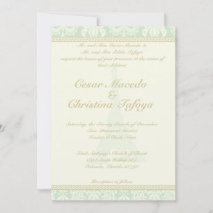 5 x 7 bruiloft uitnodiging Damask Paris Eiffeltore