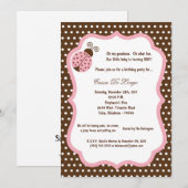 5 x 7 bruine dame Bug Birthday Party nodigt uit Kaart (Voorkant / Achterkant)