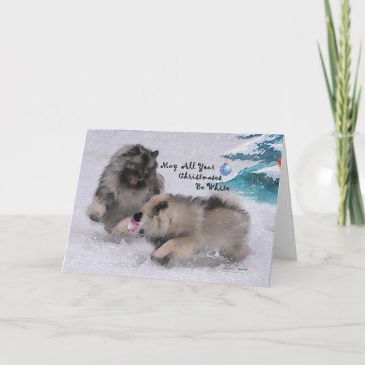 5 x 7 carte de Noël de Keeshond de 2018 vacances (Devant)