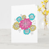 5 x 7 Carte de voeux...Fleurs de doodle (Fleur jaune)