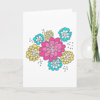 5 x 7 Carte de voeux...Fleurs de doodle