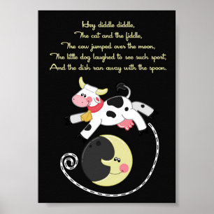 5 x 7 Diddle Diddle Rhyme Kinder Room Art Poster