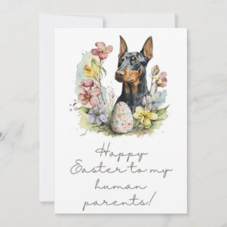 5 x 7 Dobermann Pinscher Easter Wenskaart Feestdagenkaart