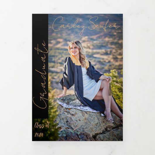 5 x 7 Drievoudig Afstuderen Aankondiging uitnodigi (Cover)