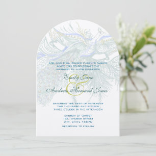 5 x 7 Faire Invitation de Mariage Vintage Paon Ois