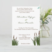 5 x 7 Faire-part de mariage Cattail/libellule en c (Debout devant)