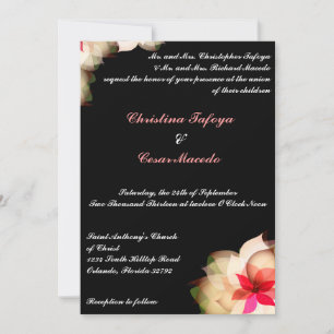 5 x 7 Faire-part de mariage couleur Lotus Flower B