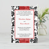 5 x 7 Faire-part de mariage de couleur noire rouge (Debout devant)