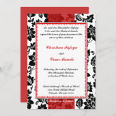 5 x 7 Faire-part de mariage de couleur noire rouge (Devant / Derrière)