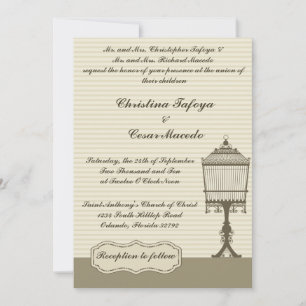 5 x 7 Faire-part de mariage en cage à oiseaux/rayu