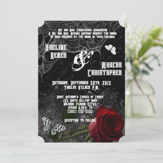 5 x 7 Faire-part de mariage Hauning Adeline Zade M (Debout devant)