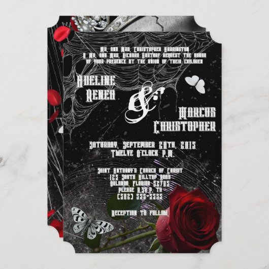 5 x 7 Faire-part de mariage Hauning Adeline Zade M (Devant / Derrière)