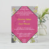 5 x 7 Faire-part de mariage Lime Vert/Rose Chaud (Debout devant)