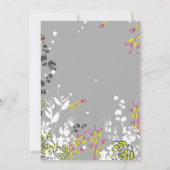 5 x 7 Faire-part de mariage Lime Vert/Rose Chaud (Dos)
