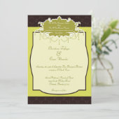 5 x 7 Faire-part de mariage lumière/vert olive (Debout devant)