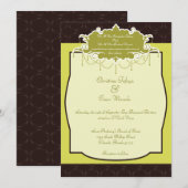 5 x 7 Faire-part de mariage lumière/vert olive (Devant / Derrière)