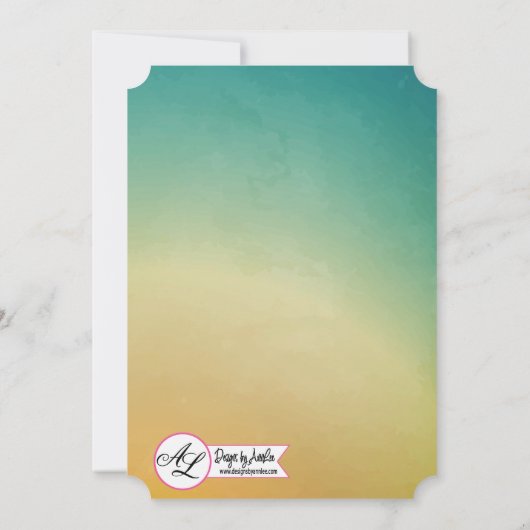 5 x 7 Faire-part de mariage Plage coucher de solei (Dos)