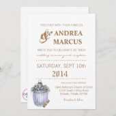 5 x 7 Faire-part de mariage rouille Mariage campag (Devant / Derrière)