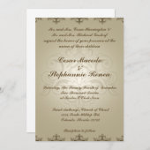 5 x 7 Faire-part de mariage Tanish Brown Damas (Devant / Derrière)