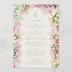 5 x 7 Frans kasteel bloemrijke zomer bruiloft Menu