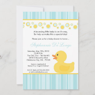 5 x 7 Gele Rubber Ducky Baby shower Uitnodiging