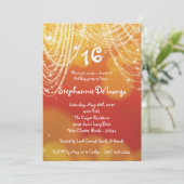 5 x 7 Glitz Glimmer Sweet 16 Birthday Invitation Kaart (Staand voorkant)