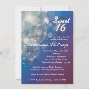 5 x 7 Glitz Glimmer Sweet 16 Birthday Invitation Kaart