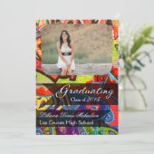 5 x 7 Graffiti Paint Air Brush Senior Aankondiging (Staand voorkant)