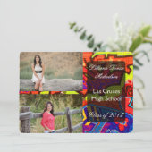 5 x 7 Graffiti Paint Air Brush Senior Aankondiging (Staand voorkant)