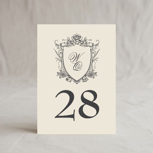 5 x 7 Houtskoolkam Beige Tafelnummer