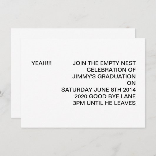 5 x 7 inch Basic White Kaart (Voorkant / Achterkant)